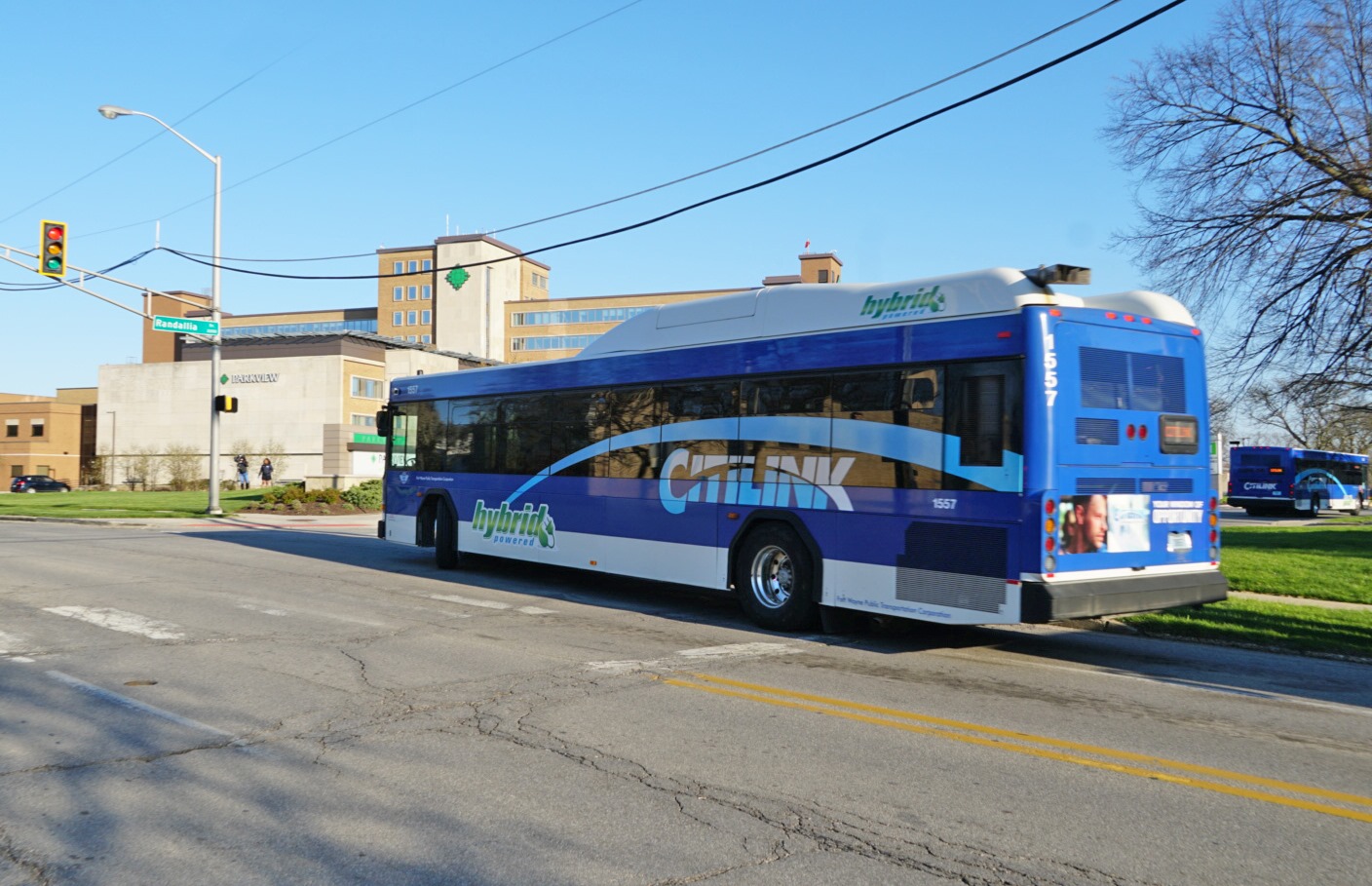 A Citilink bus makes a right turn onto Randallia street in front of Parkview Hospital